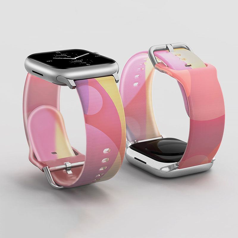 "Jelly Rainbow" Translucent Frosted Silicone D-Buckle Band For Apple Watch