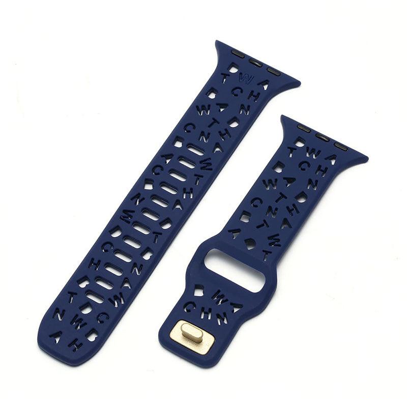 "Letters Cutouts Strap" Heat Dissipation Silicone Loop For Apple Watch