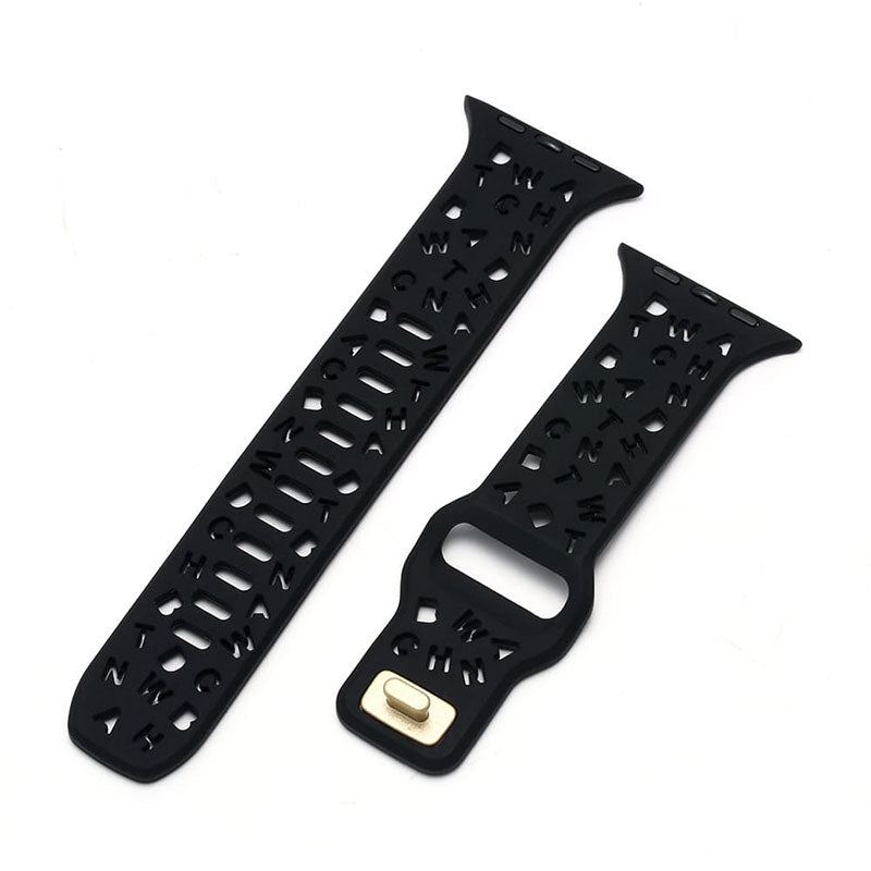 "Letters Cutouts Strap" Heat Dissipation Silicone Loop For Apple Watch