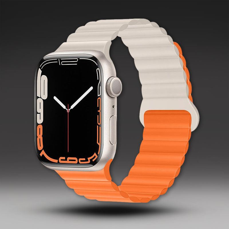 "Magnetic iWatch Band" Contrasting Silicone Loop For Apple Watch