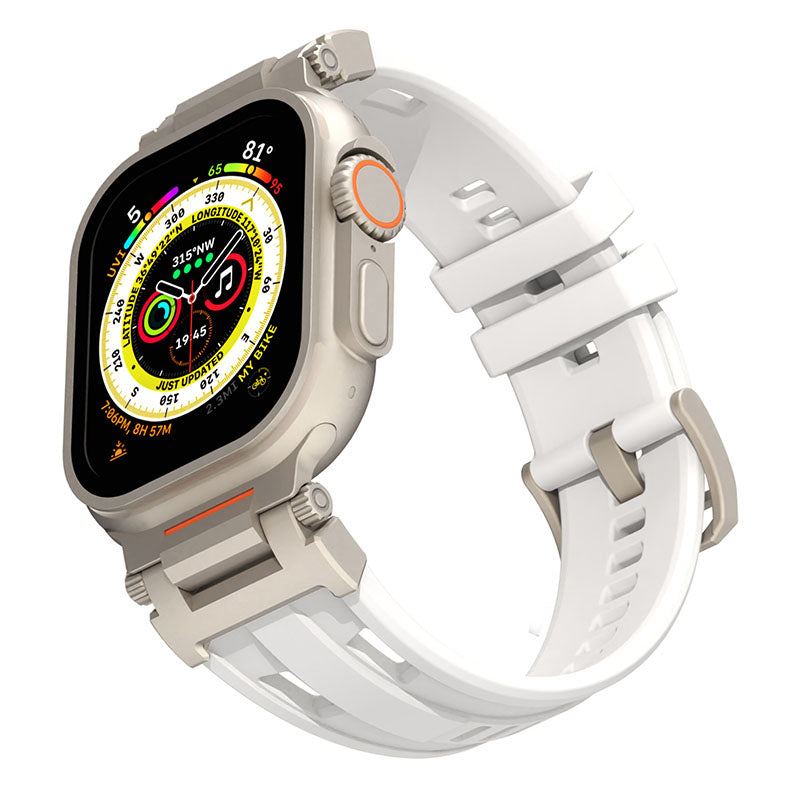 Mecha Dual Hole Silicone Band For Apple Watch