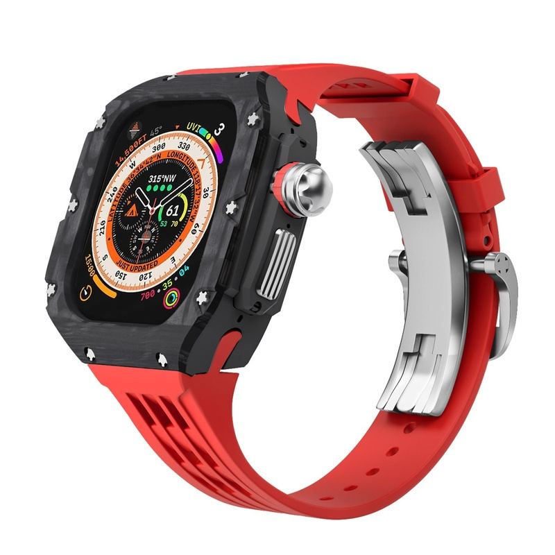 "Mechanical Band" Carbon Fiber One-Piece Fluoroelastomer Case for Apple Watch Ultra