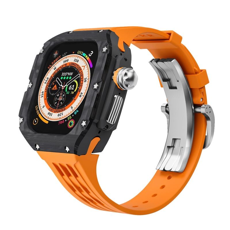 "Mechanical Band" Carbon Fiber One-Piece Fluoroelastomer Case for Apple Watch Ultra