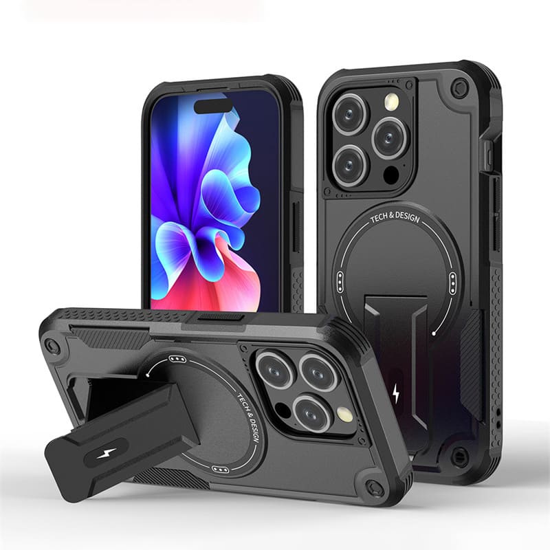 Military-Grade Drop-Proof Magnetic Phone Case With Hidden Stand