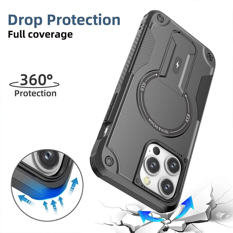 Military-Grade Drop-Proof Magnetic Phone Case With Hidden Stand