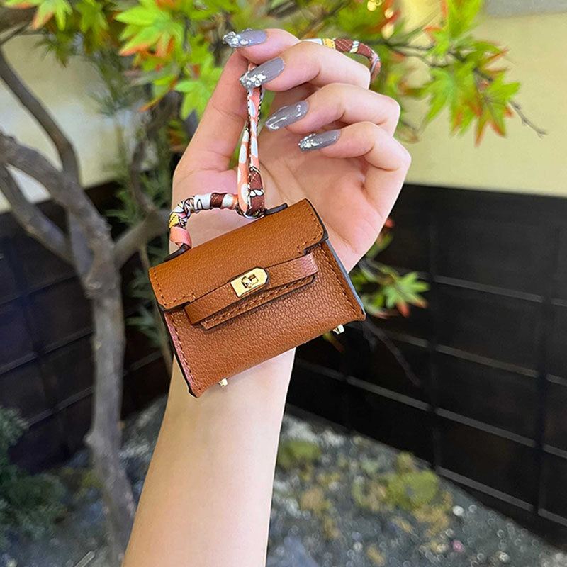 "Mini Kelly Bag" Creative Leather AirPods Case