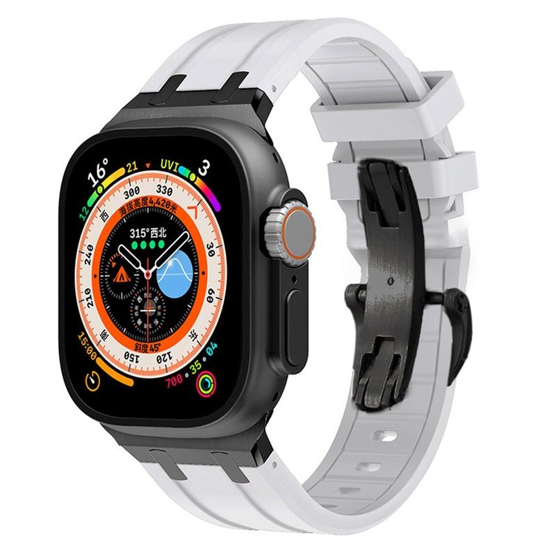 NEW AP Thick Silicone Band With Butterfly Buckle For Apple Watch