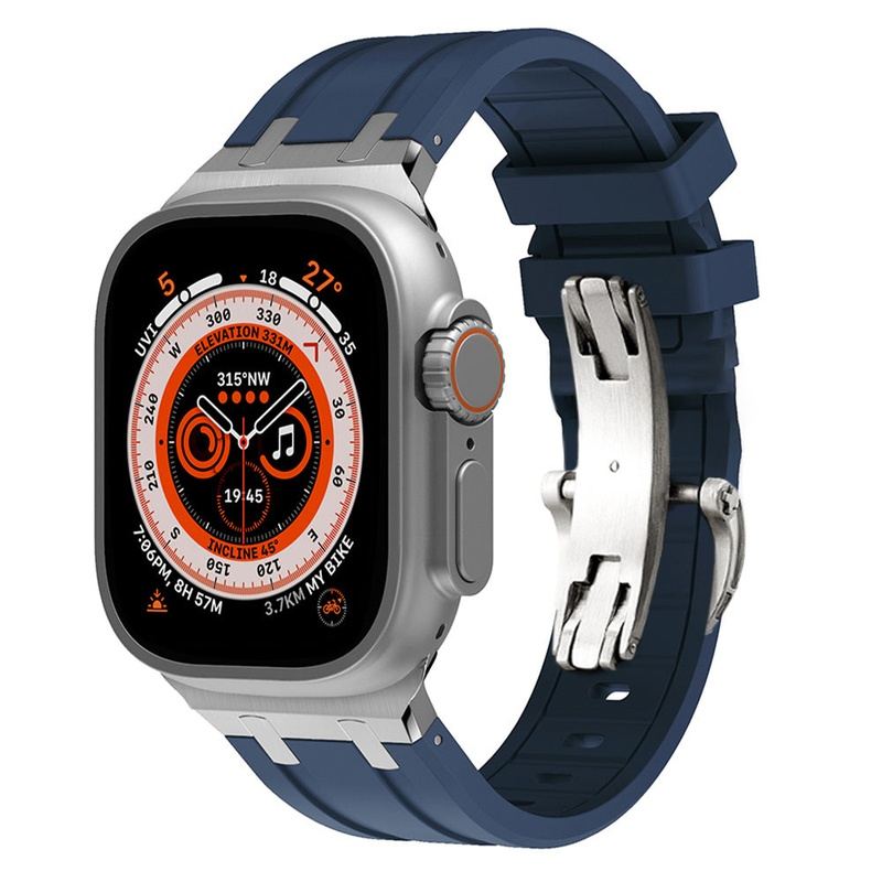 NEW AP Thick Silicone Band With Butterfly Buckle For Apple Watch