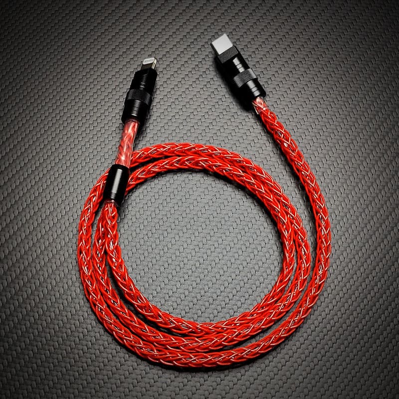 "Neon Chubby" 240W Braided Silver-Plated Fast Charging Cable