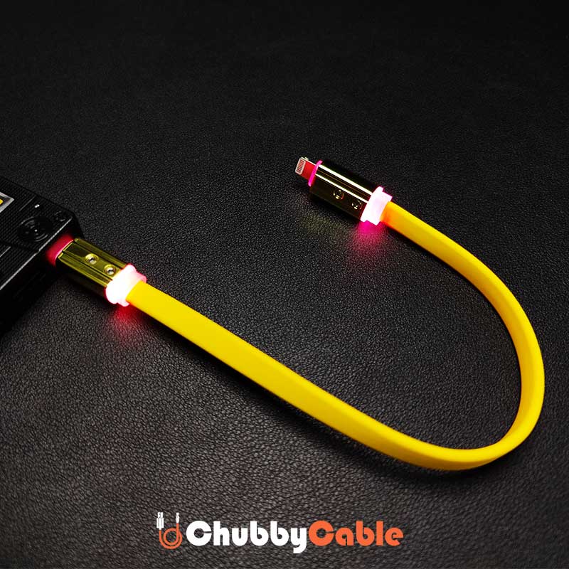 "Neon Chubby" Flat Charge Cable With Gold-plated Design