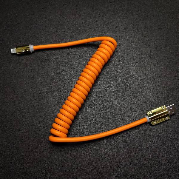 "Neon Chubby" Spring Charge Cable With Gold-plated Design