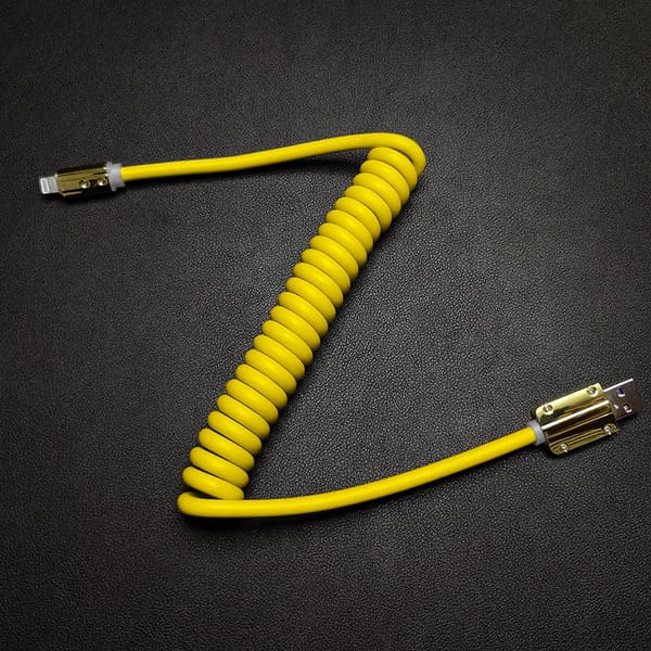 "Neon Chubby" Spring Charge Cable With Gold-plated Design