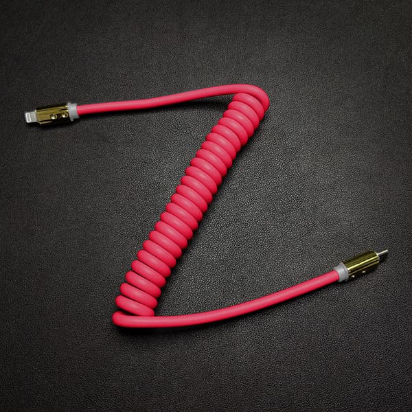 "Neon Chubby" Spring Charge Cable With Gold-plated Design