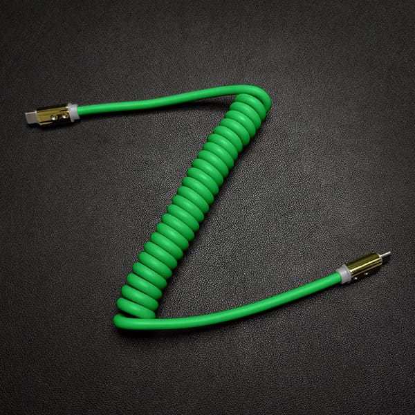 "Neon Chubby" Spring Charge Cable With Gold-plated Design