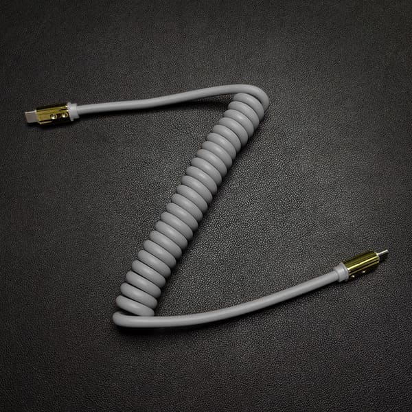 "Neon Chubby" Spring Charge Cable With Gold-plated Design