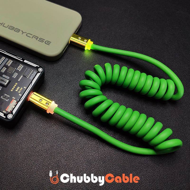 "Neon Chubby" Spring Charge Cable With Gold-plated Design