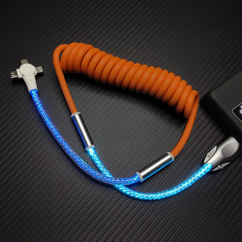 "NeonFlex Curly" 3-in-1 RGB Spring Car Cable