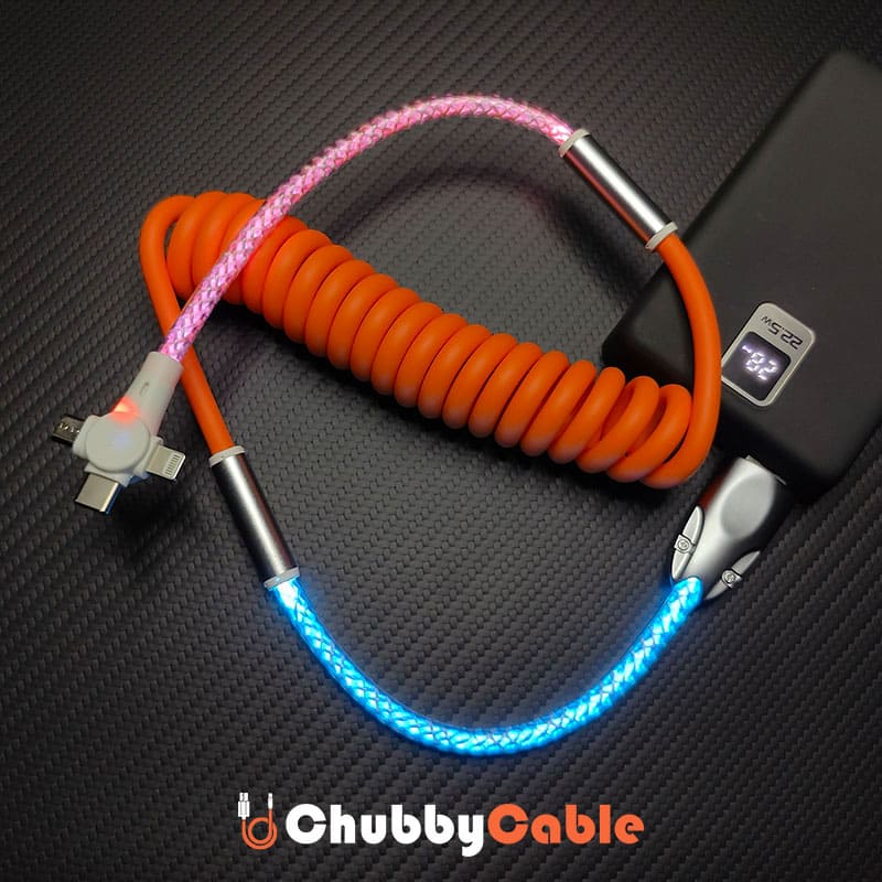 "NeonFlex Curly" 3-in-1 RGB Spring Car Cable