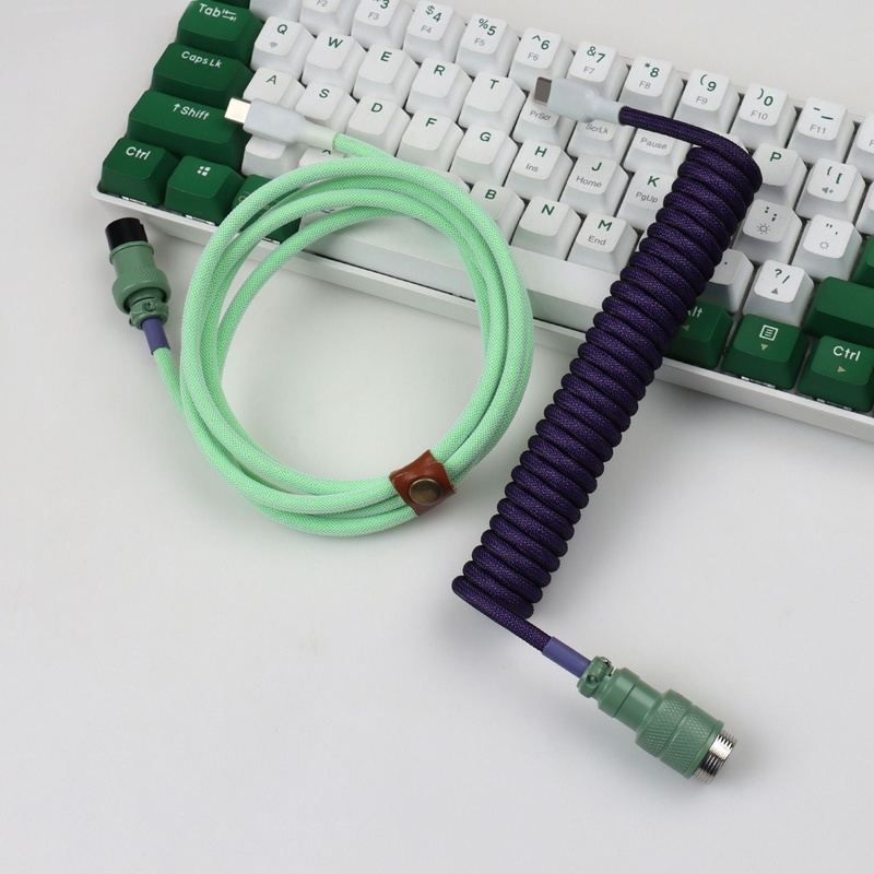 "Chubby" USB To Type C Spring Keyboard Cable - 717622442117