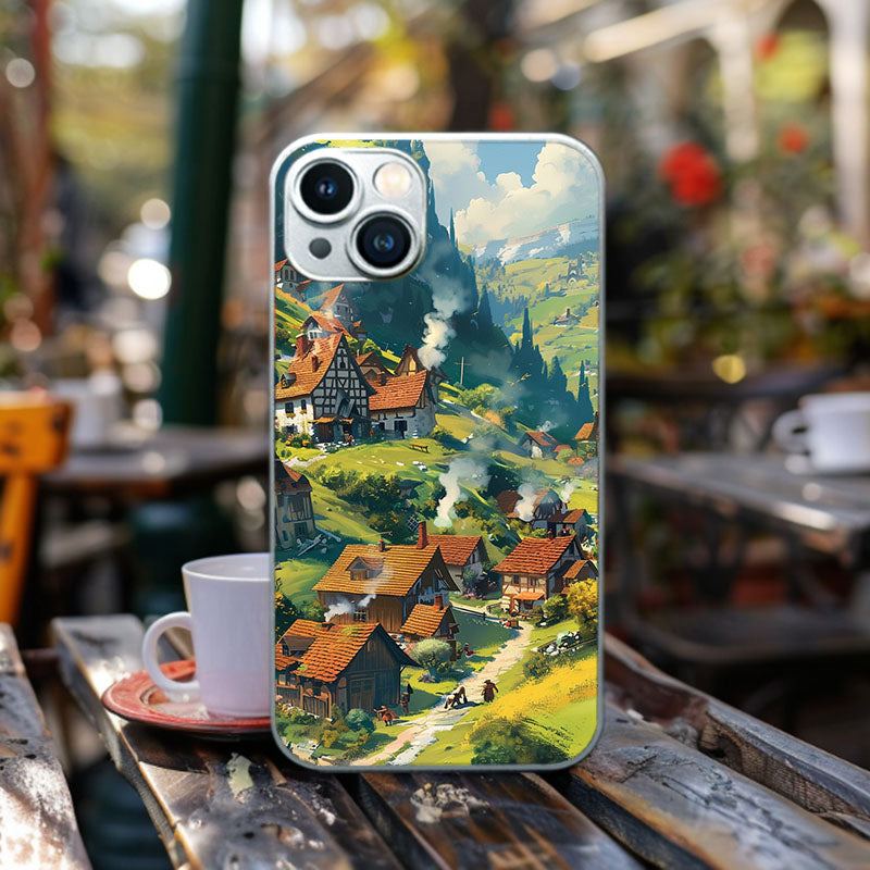 "OilVistaVillage" Special Designed Glass Material iPhone Case