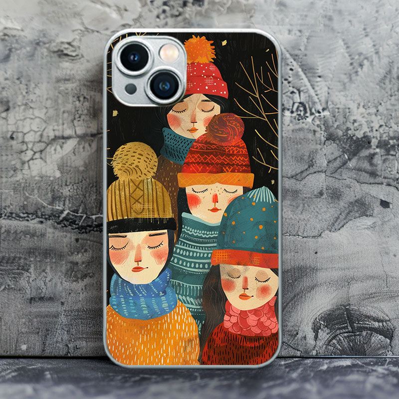 "OilWinterGirlsArmor" Special Designed Glass Material iPhone Case