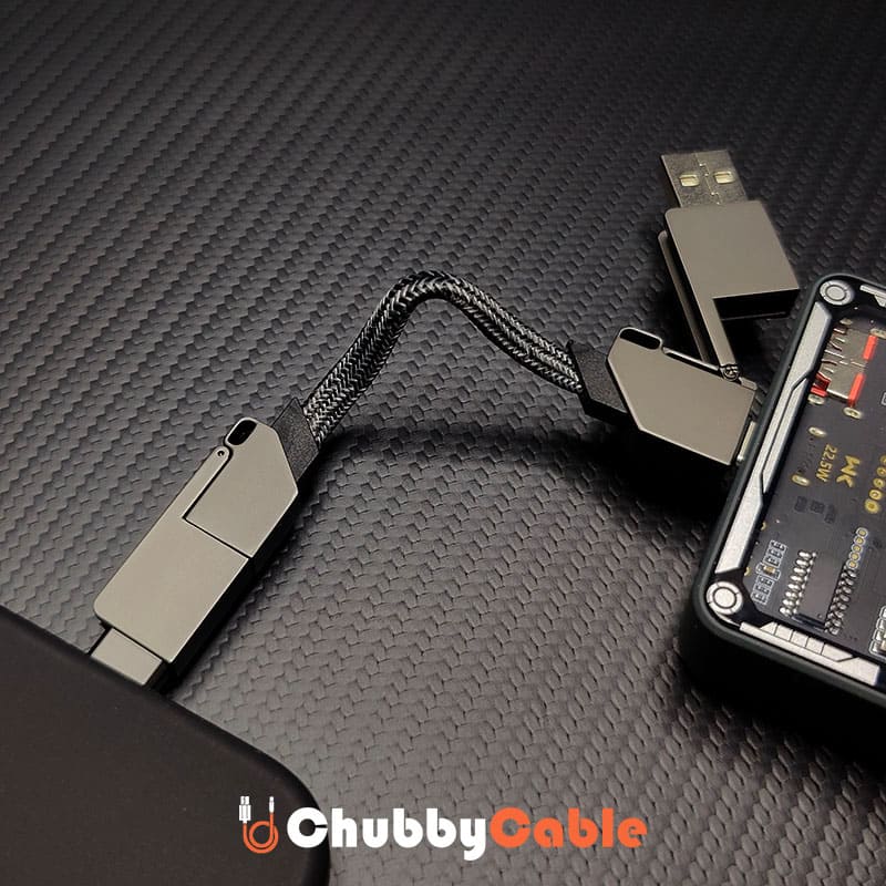 "Portable Chubby" 6-In-1 100W Keychain Fast Charging Cable