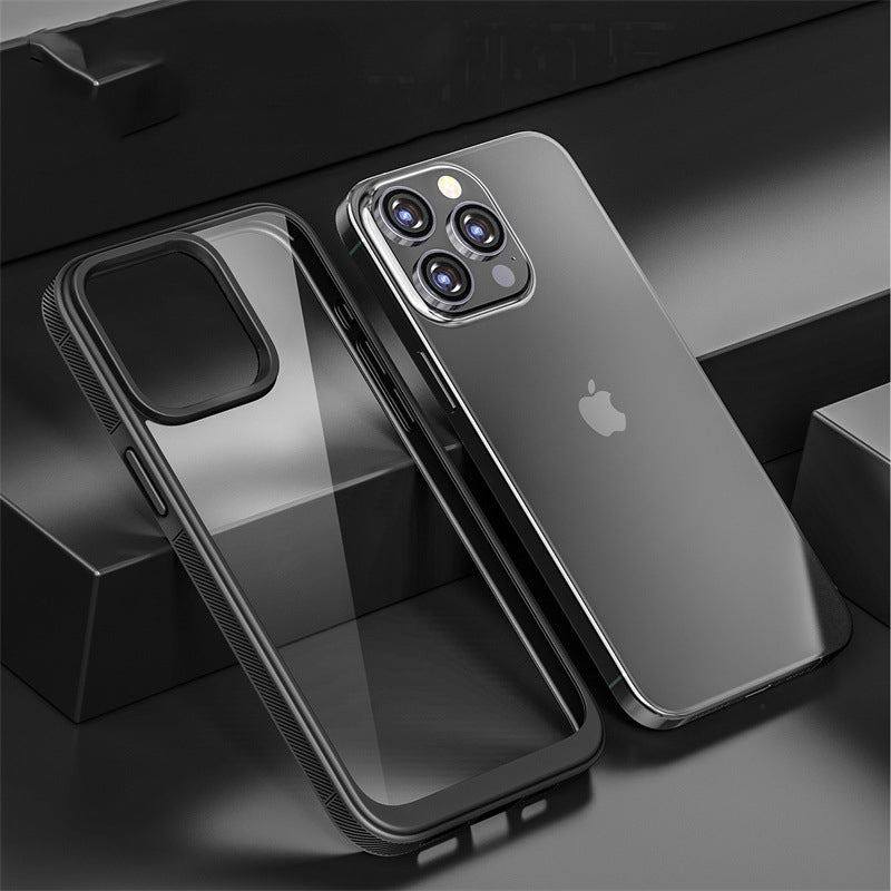 Pure Colour Transparent Soft Edge iPhone Case- With Built-in Lens Protector