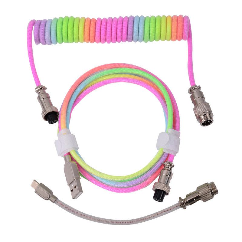 "Chubby" USB To Type C Spring Keyboard Cable