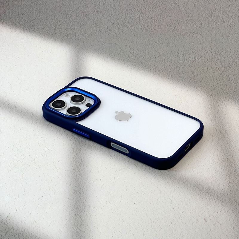 Shockproof Transparent Magnetic Case with Metal Lens Ring for iPhone 16