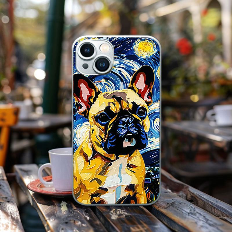 "StarryBulldog" Special Designed Glass Material iPhone Case