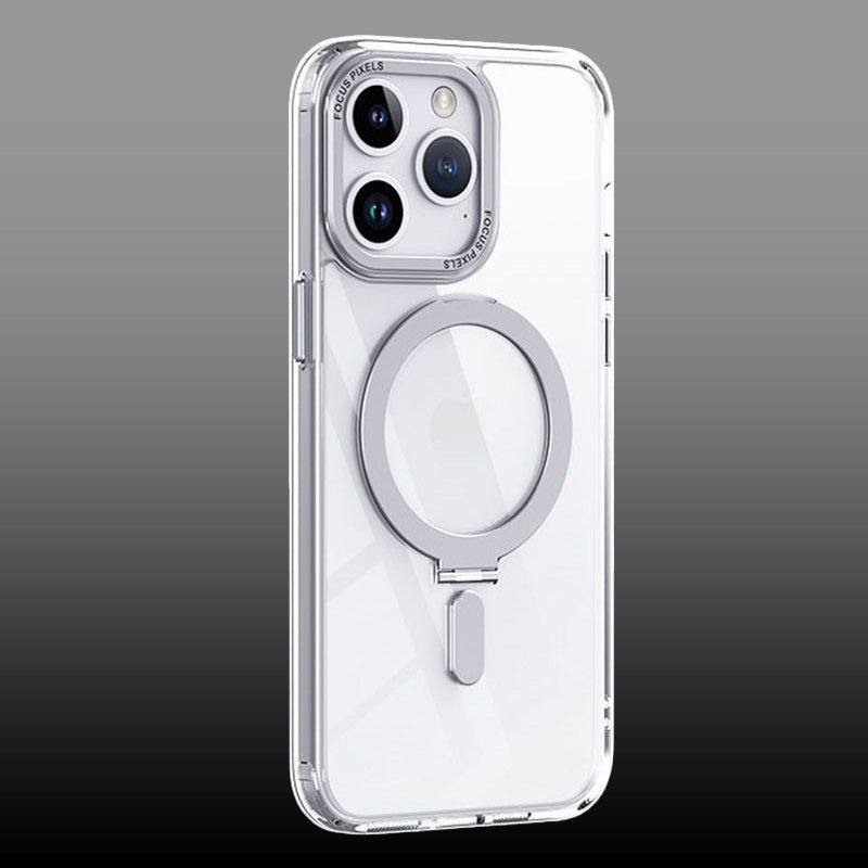 Transparent Magsafe Magnetic Fulcrum iPhone Case With Stand