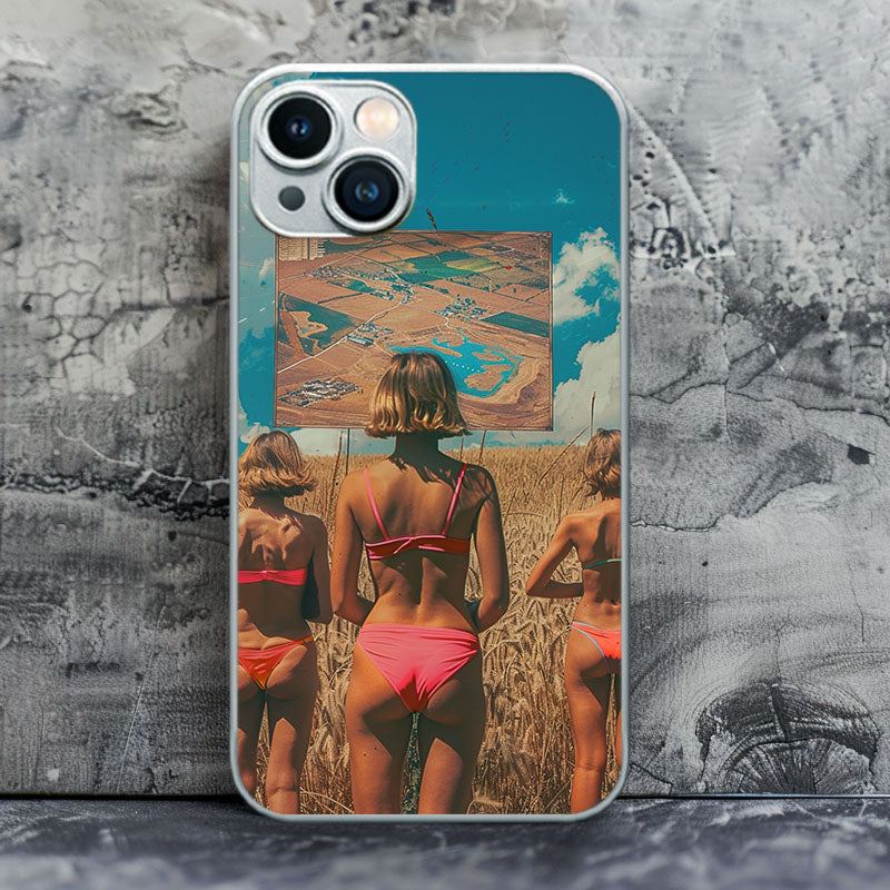 "TribalPinkTrio" Special Designed Glass Material iPhone Case