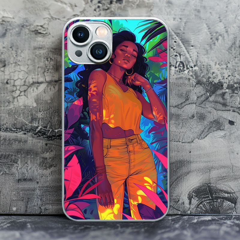 "TropicalTrekPrincess" Special Designed Glass Material iPhone Case