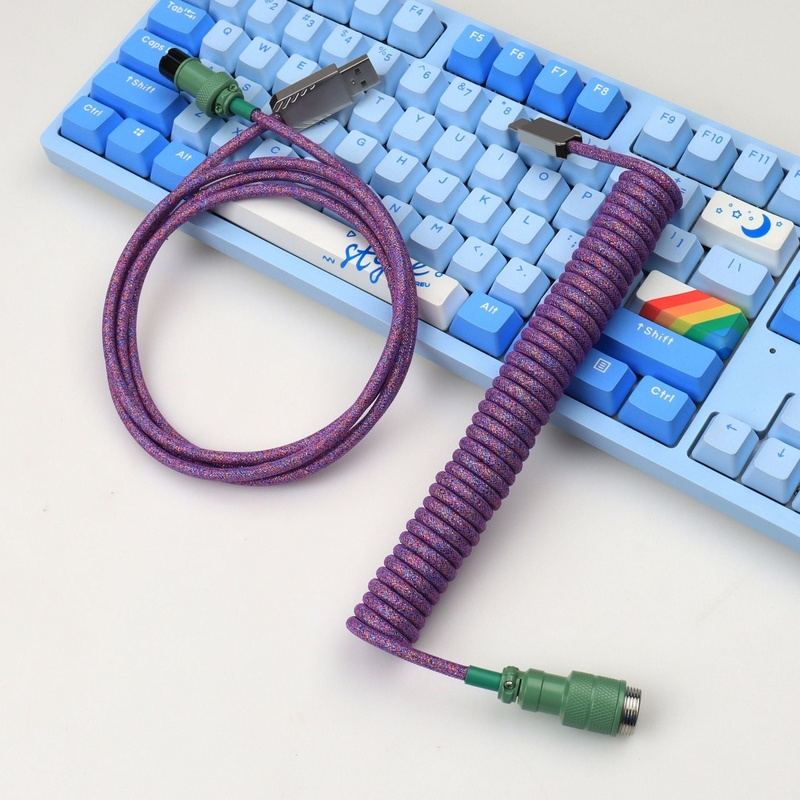 "Chubby" USB To Type C Spring Keyboard Cable