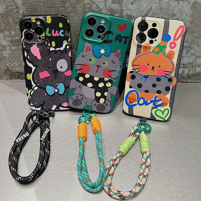 "Vibrant Girl" Cartoon Animal Drop Protection Case With Lanyard