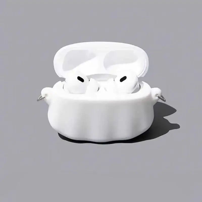 "White Ghost" Creative Silicone AirPods Case