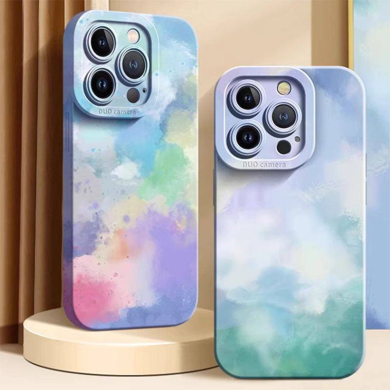 "Colorful Watercolor" Silicone Full Cover Bumper Protective iPhone Case