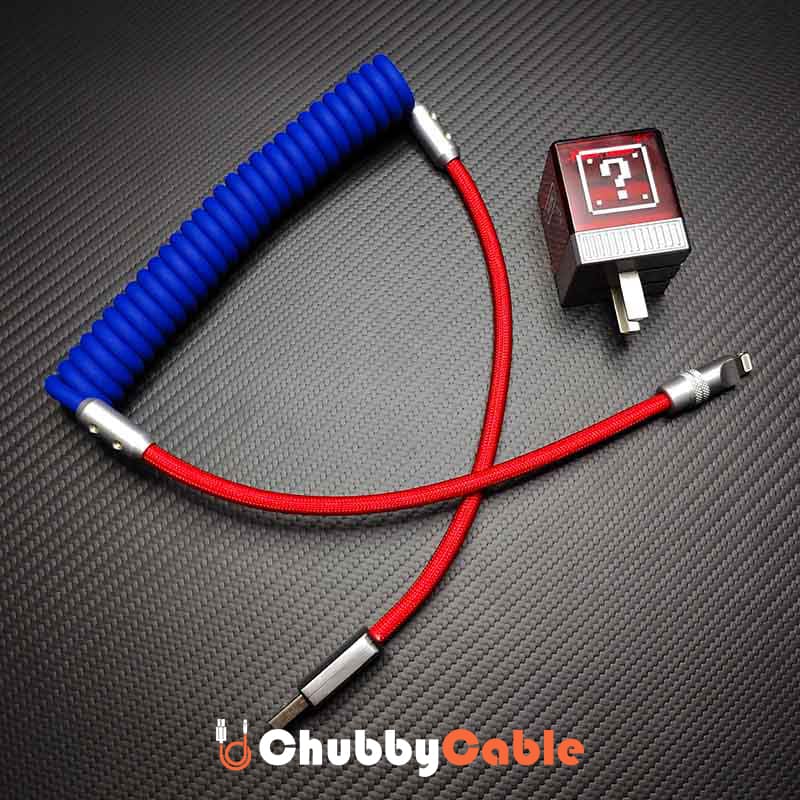 "Colorblock Chubby" Spring Braided Silicone Charge Cable