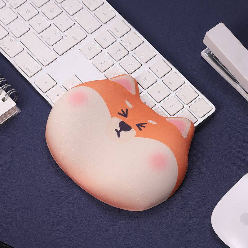 "Chubby Comfort" Silicone Keyboard Wrist Rest & Mouse Pad Set - Shiba Theme