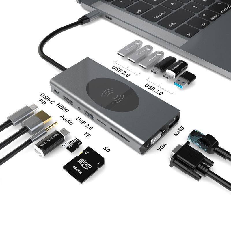 "Cyber" Wireless Charging USB 3.0 HUB Dock