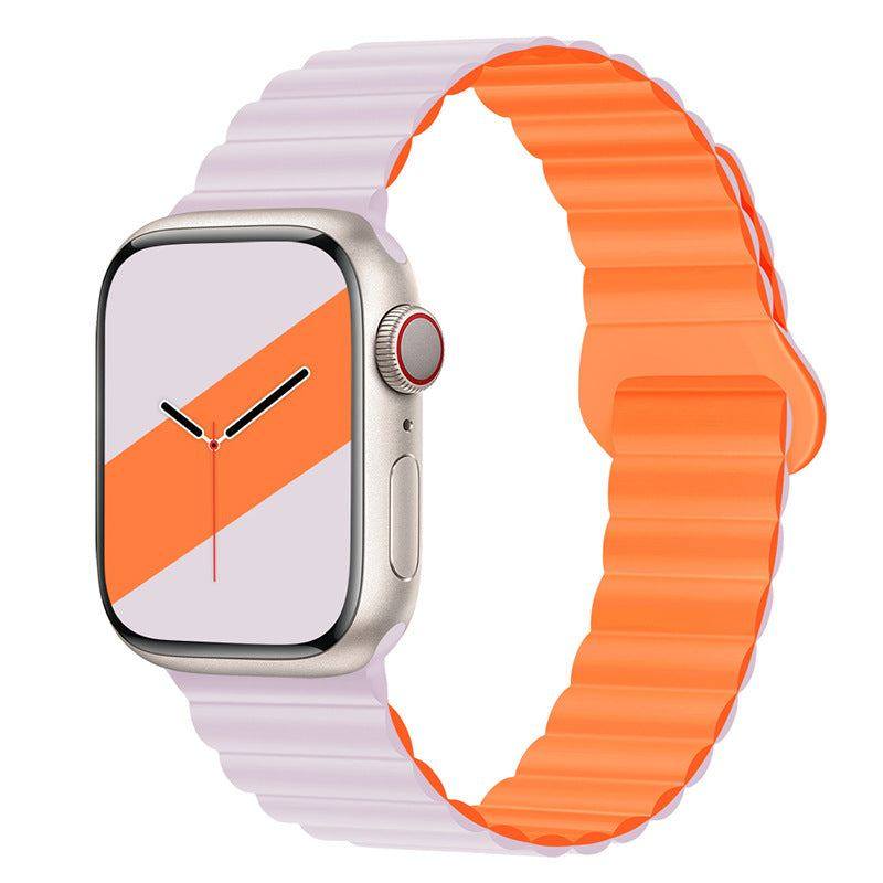 "Magnetic iWatch Band" Contrasting Silicone Loop For Apple Watch