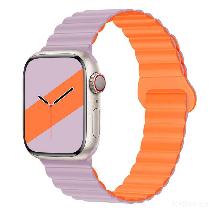 "Magnetic iWatch Band" Contrasting Silicone Loop For Apple Watch