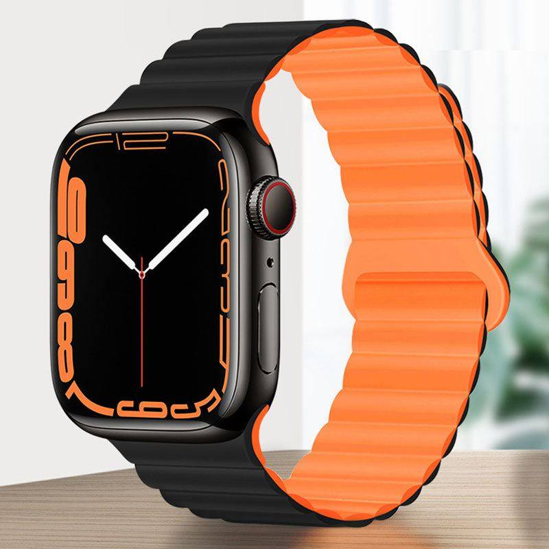 "Magnetic iWatch Band" Contrasting Silicone Loop For Apple Watch