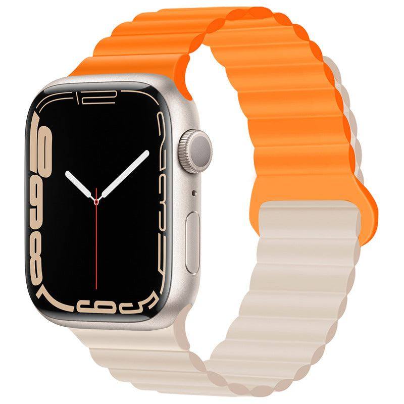 "Magnetic iWatch Band" Contrasting Silicone Loop For Apple Watch