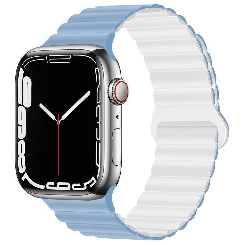 "Magnetic iWatch Band" Contrasting Silicone Loop For Apple Watch