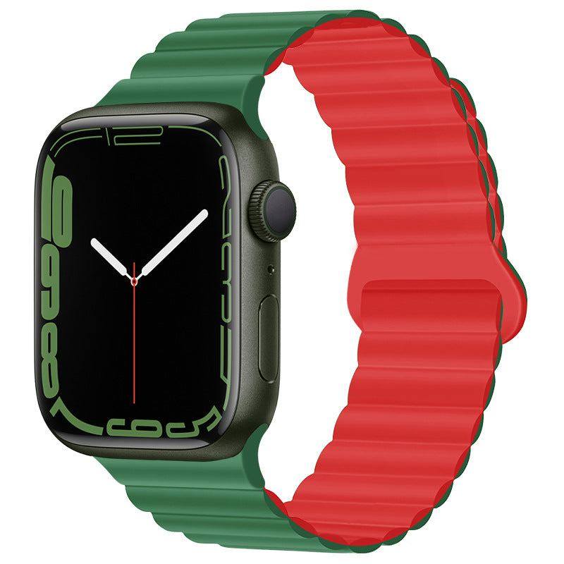 "Magnetic iWatch Band" Contrasting Silicone Loop For Apple Watch