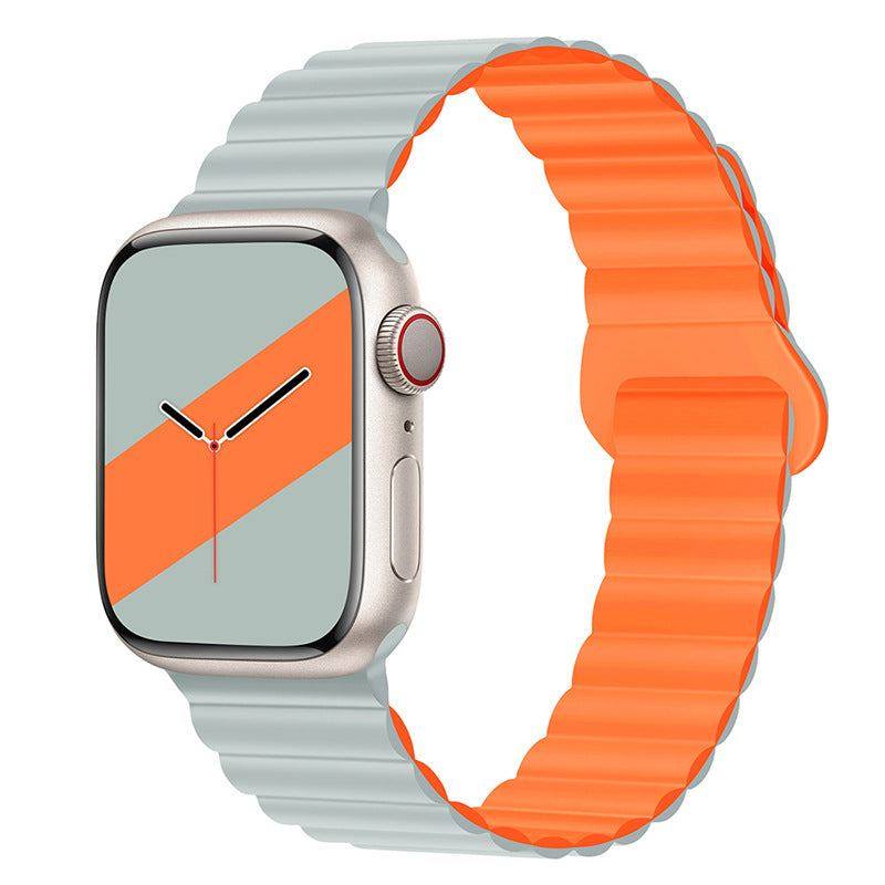 "Magnetic iWatch Band" Contrasting Silicone Loop For Apple Watch