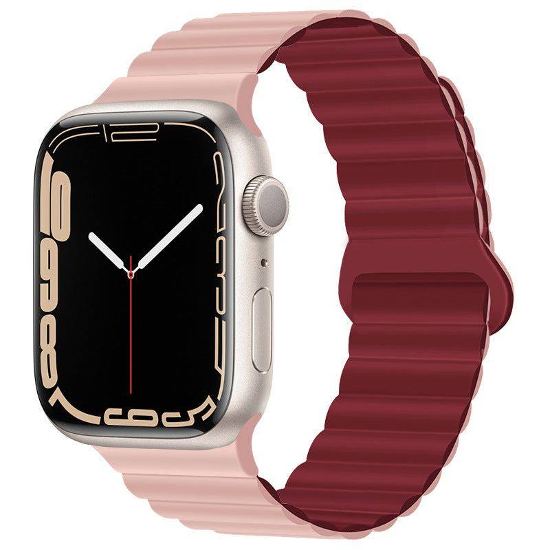 "Magnetic iWatch Band" Contrasting Silicone Loop For Apple Watch