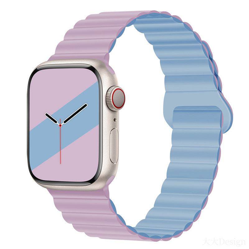 "Magnetic iWatch Band" Contrasting Silicone Loop For Apple Watch