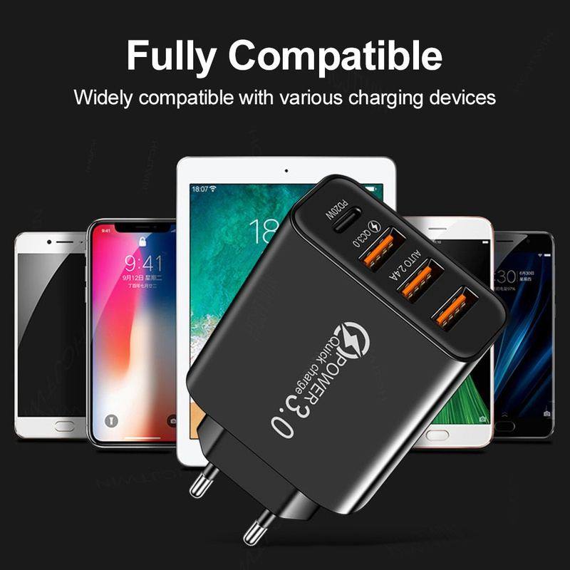 Multi-USB Port Travel Charger